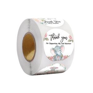 500 Elephant Thank You Stickers